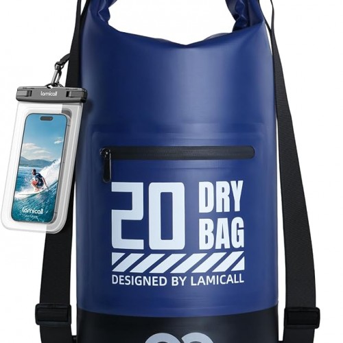 Lamicall Dry Bag, Waterproof Bag - [Durable & Floating] 5L/10L/20L/30L/40L Roll Top Drybag with Water Proof Phone Pouch for Travel Swimming Boating Kayaking Paddle Board Camping Beach Accessories